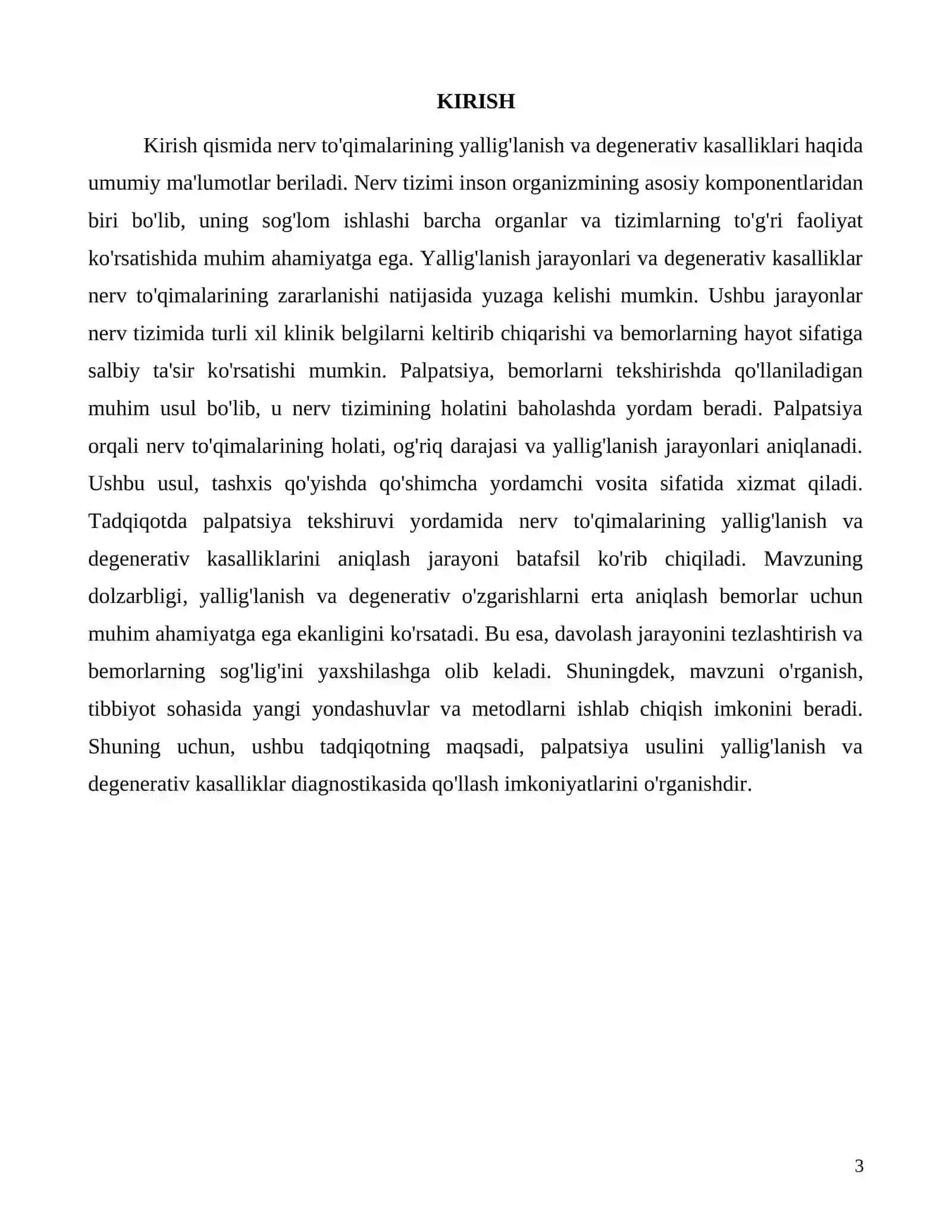 Ushbu maqolada nerv to'qimalarining yallig'lanish va degenerativ kasalliklarini palpatsiya yordamida aniqlash usullari 3