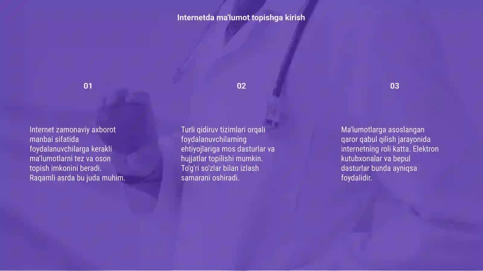 Internetda foydali ma'lumotlar va dasturiy ma'sulotlarni topish imkoniyatlari 3