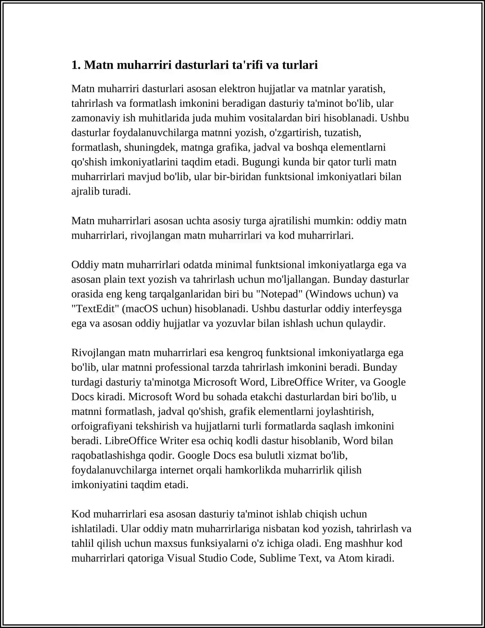 IQTISODIY AXBOROTLARNI MATN REDAKTORLARI VOSITALARIDA FOYDALANGAN HOLDA QAYTA ISHLASH DASTURI 3