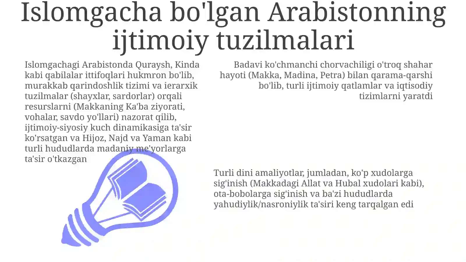 Islomdinining paydo bo'lishidagi ijtimoiy-siyosiy va madaniy sharoitlar 3