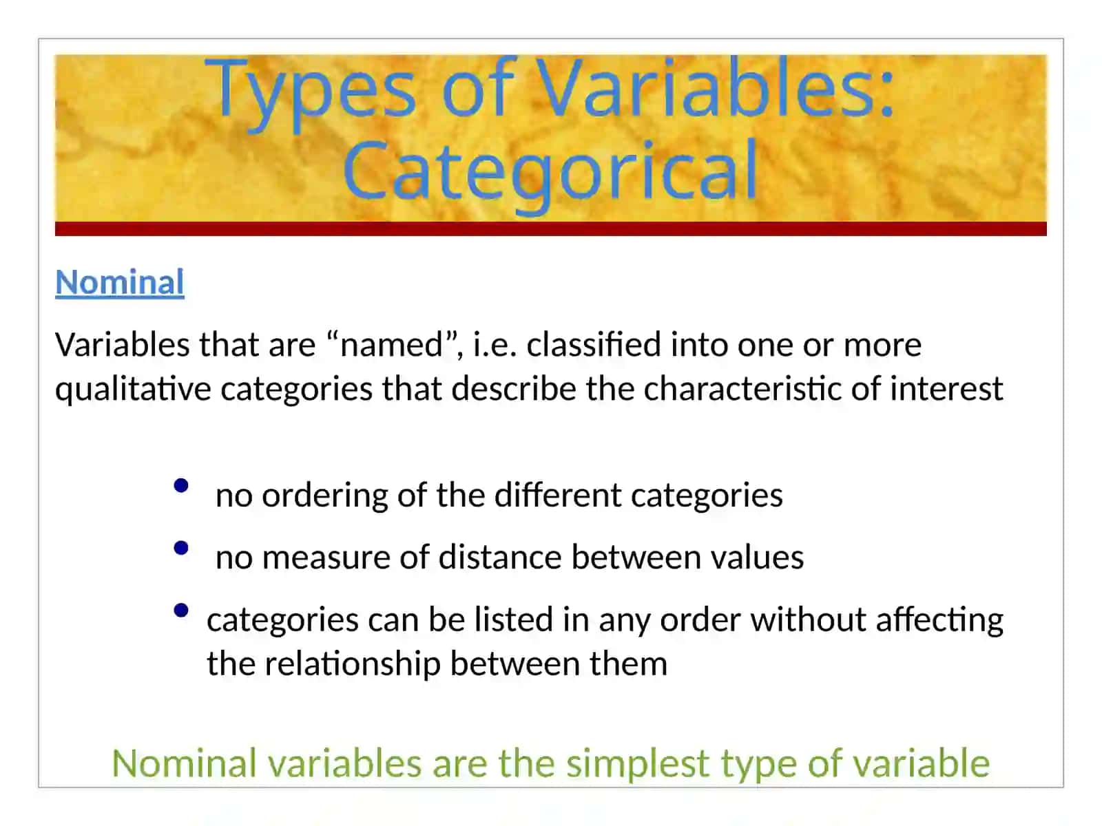 "Types of Variables" 3