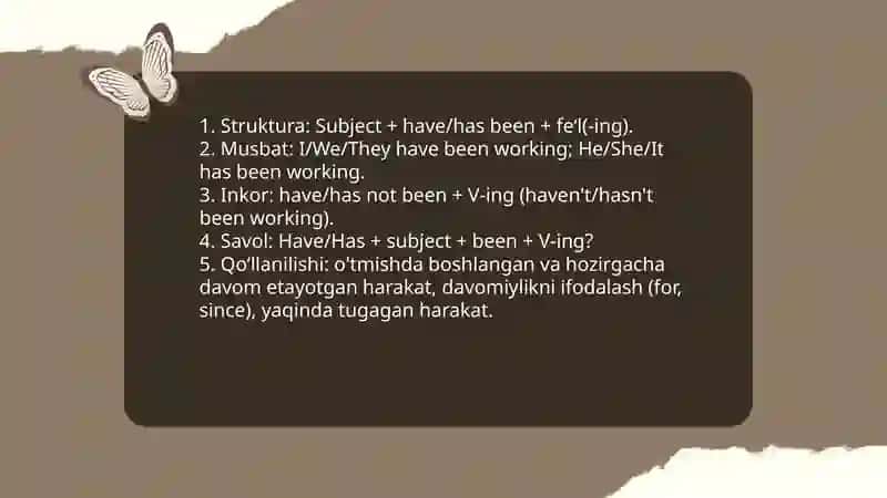 Present Perfect Continous 3