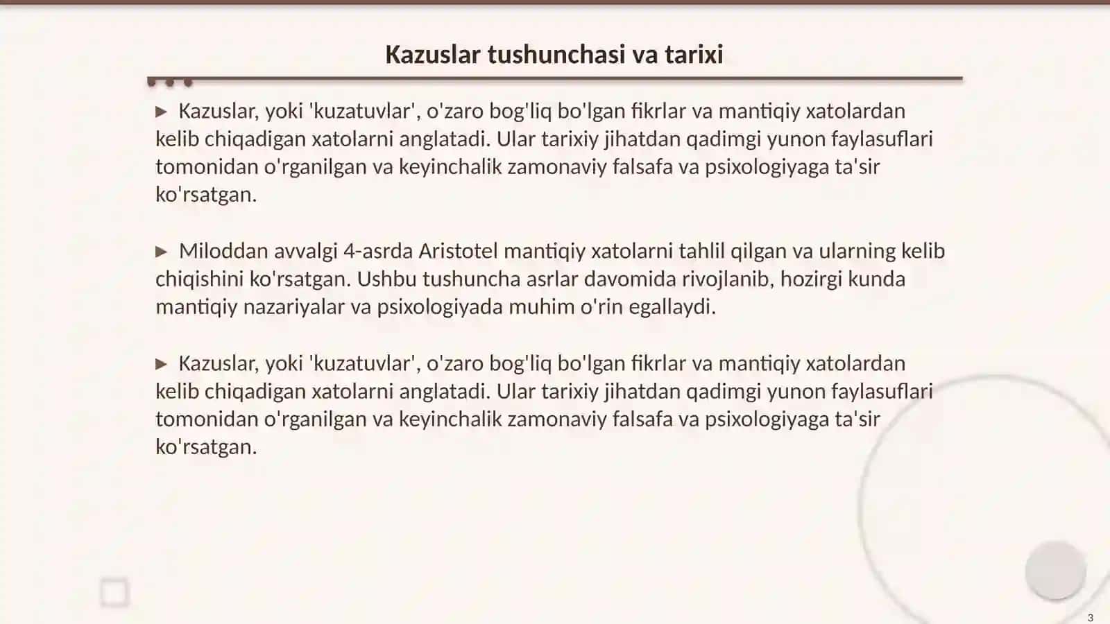 Kazuslar 3