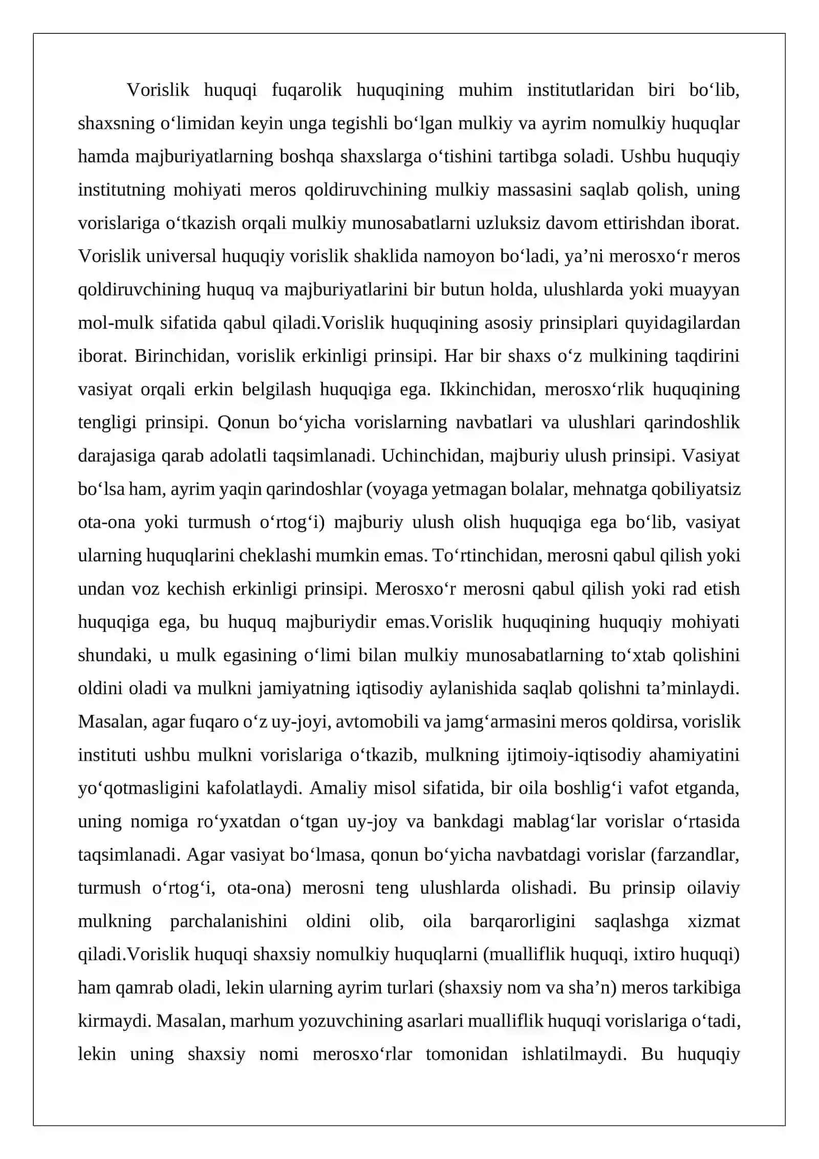 Vorislik huquqi tushunchasi va vorislik asoslari (qonun va vasiyat bo‘yicha) 3