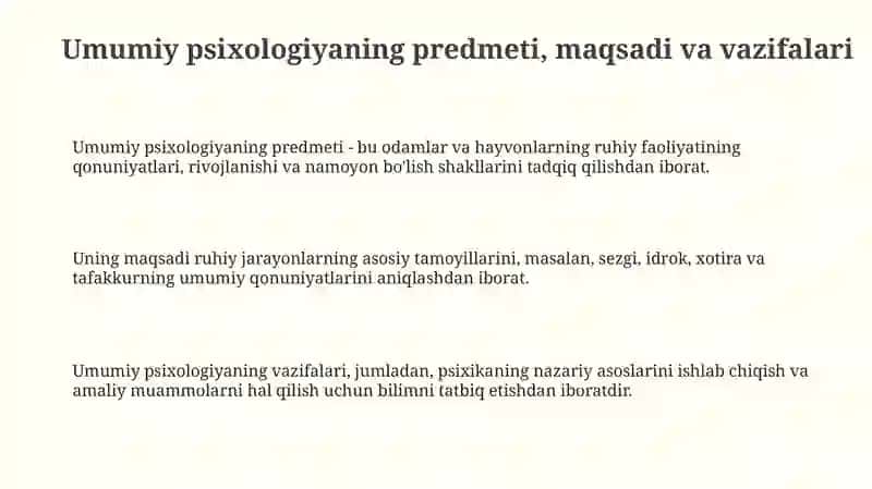 Umumiy psixologiya fanininng predmeti, maqsadi va vazifalari 3