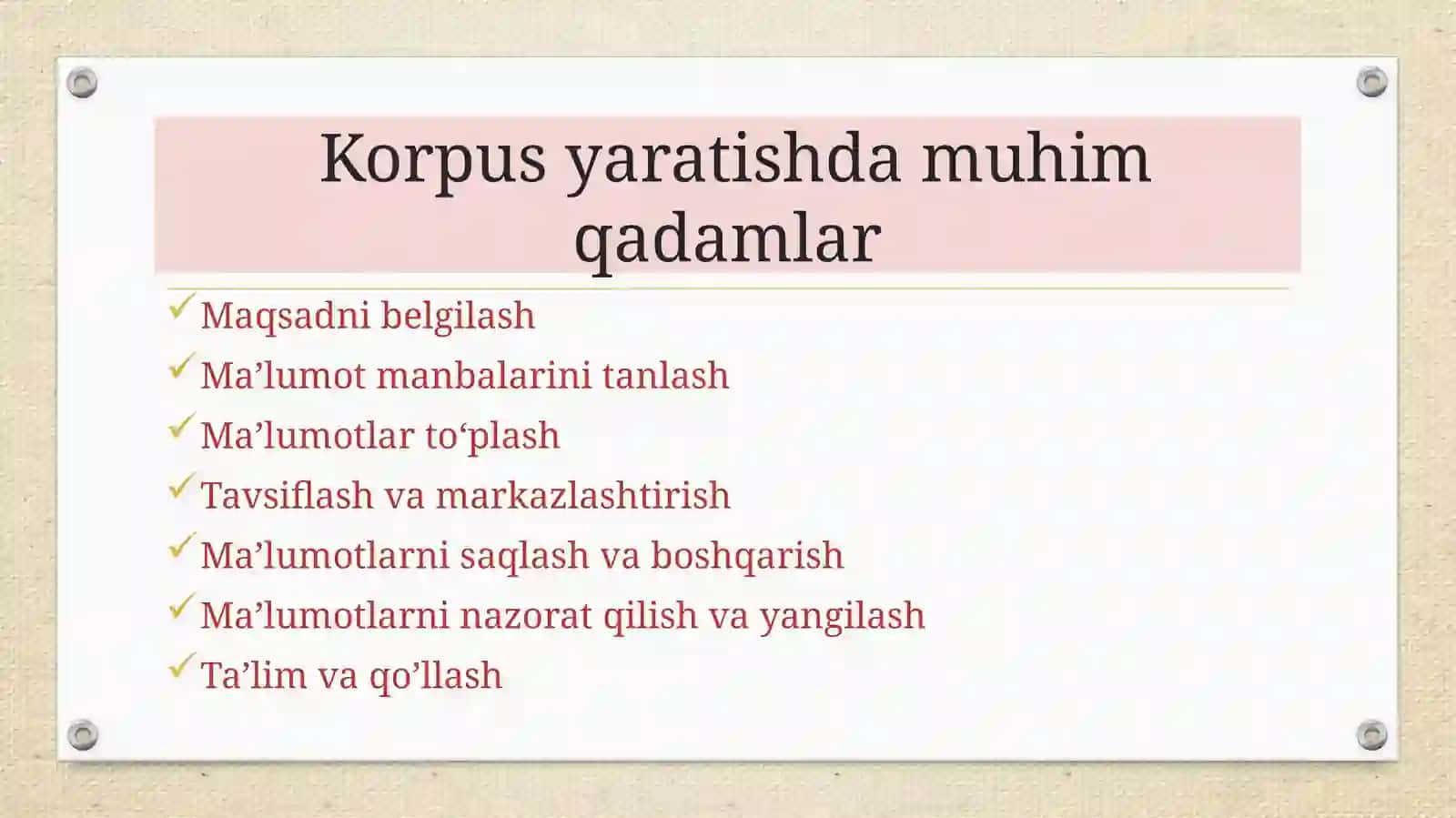 Korpus yaratish texnologiyasi 3