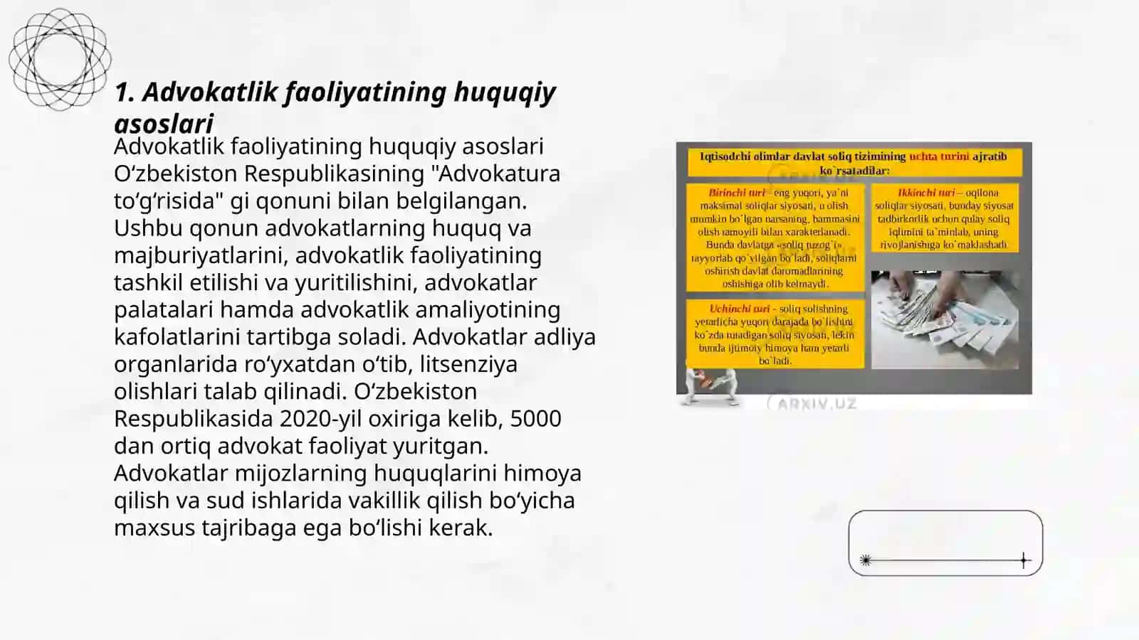 Advokatlik subyektlarga soliq solishning o‘ziga xos xususiyatlari 3
