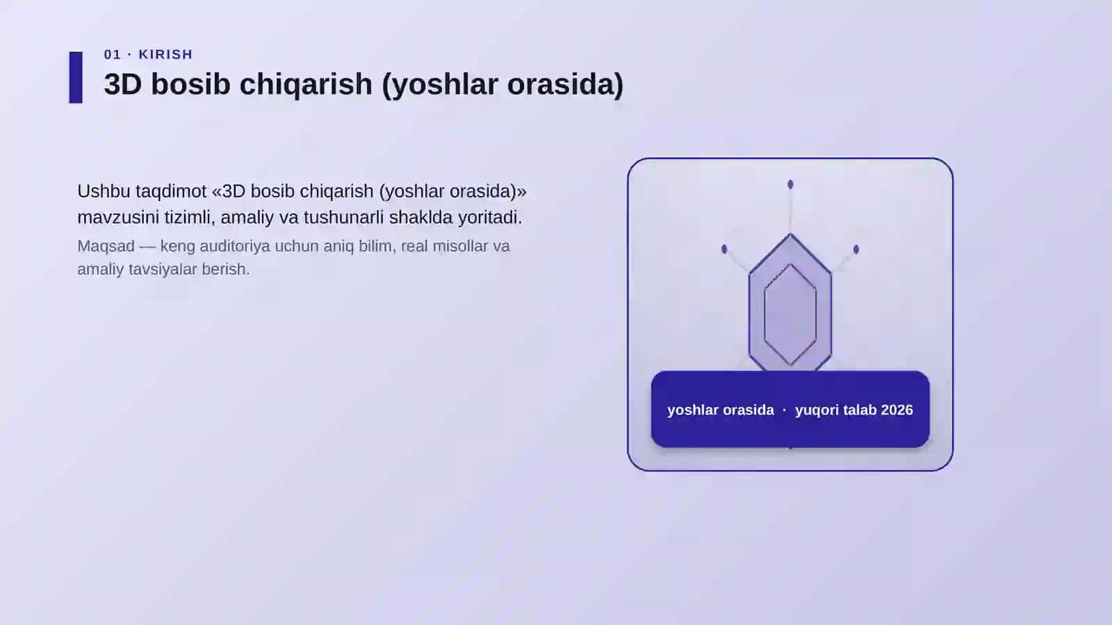 3D bosib chiqarish (yoshlar orasida) 3