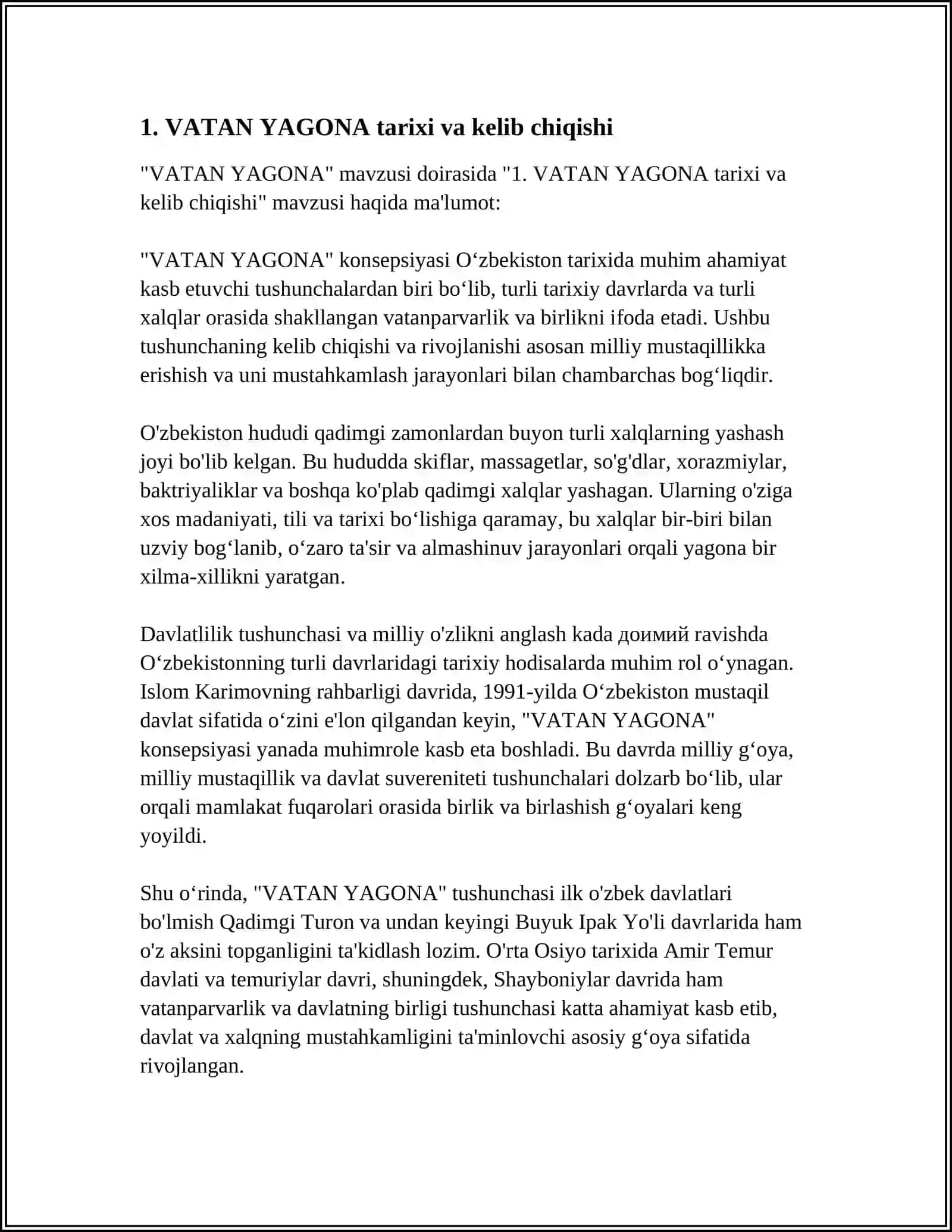 VATAN YAGONA 3