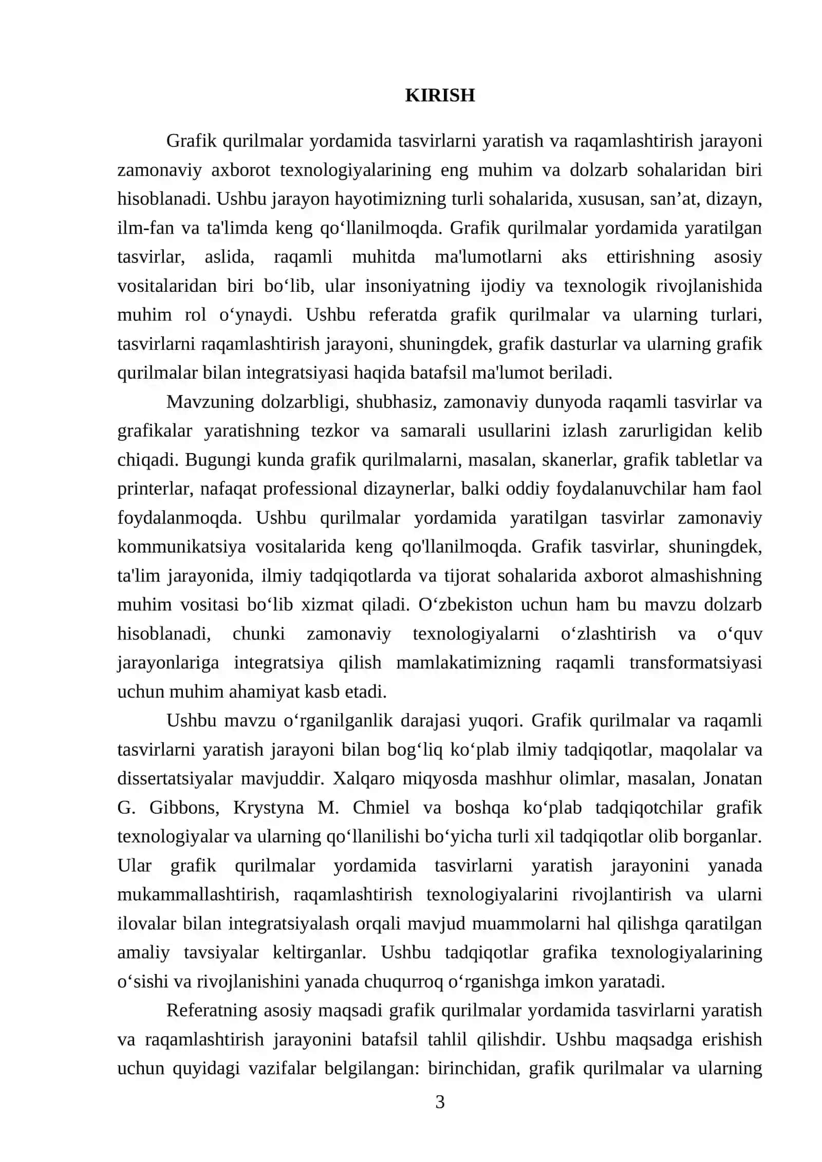 Grafik qurilmalar yordamida tasvirlarni yaratish va raqamlashtirish jarayoni 3