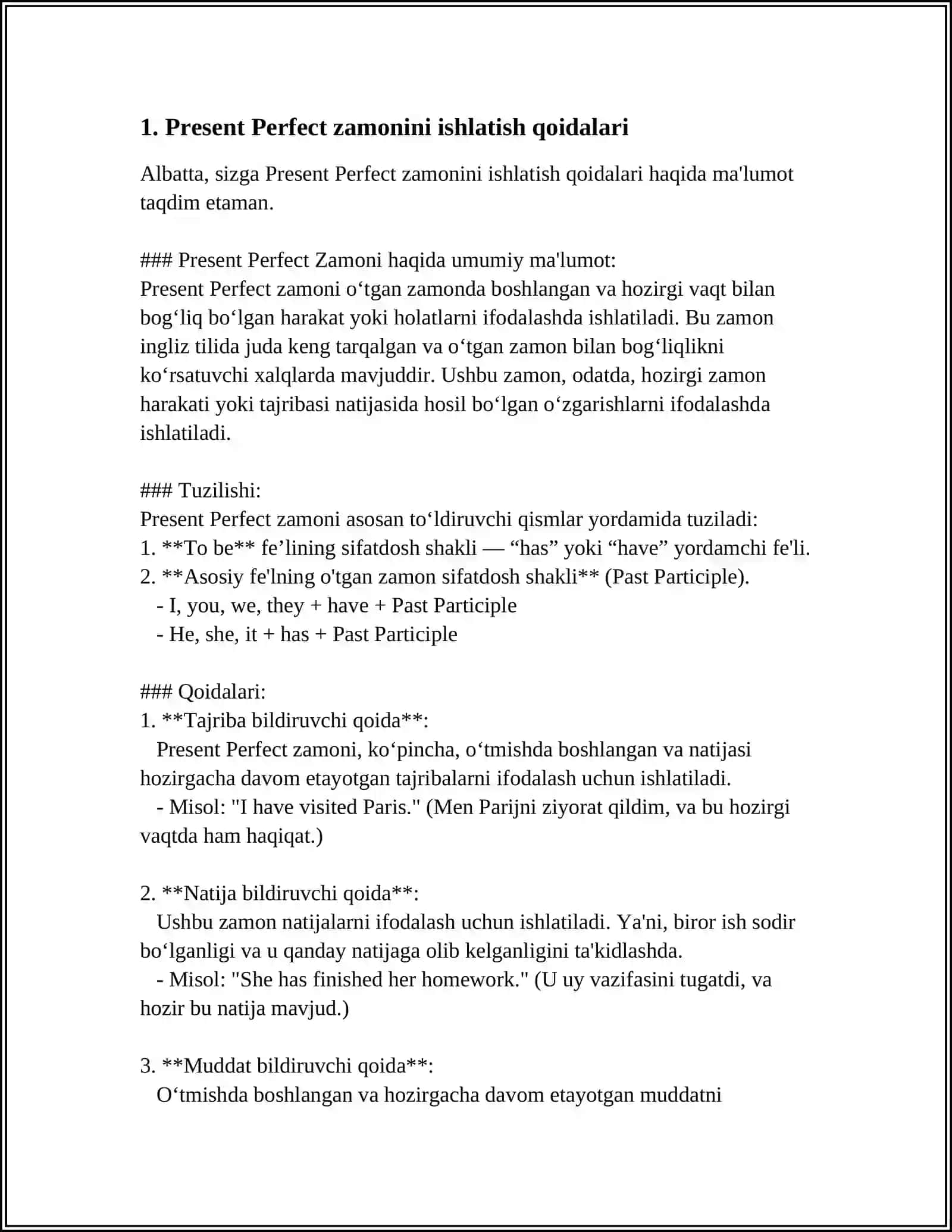 PRESENT PERFECT 3
