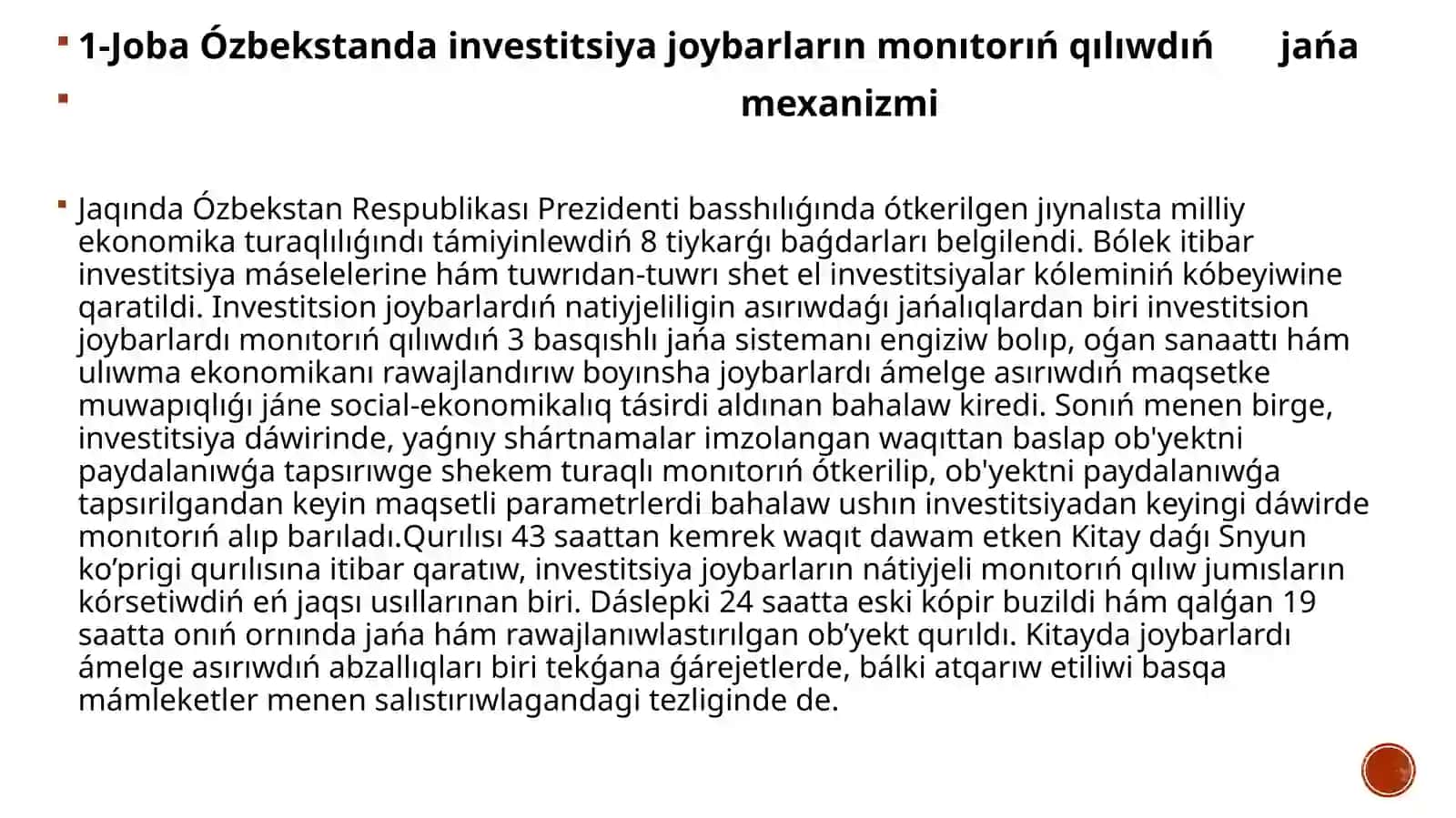 O'zbekistanda amelge asirilip atirg’an innovaciya siyasatinin’tiykarg’i bag'darlari 3