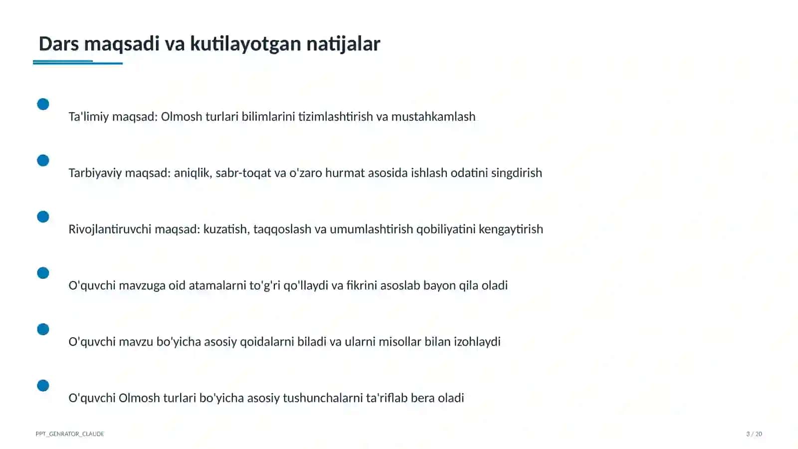 Olmosh turlari (6-sinf) 3
