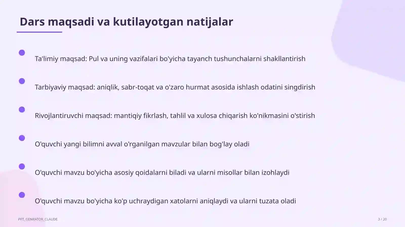 Pul va uning vazifalari (9-sinf) 3