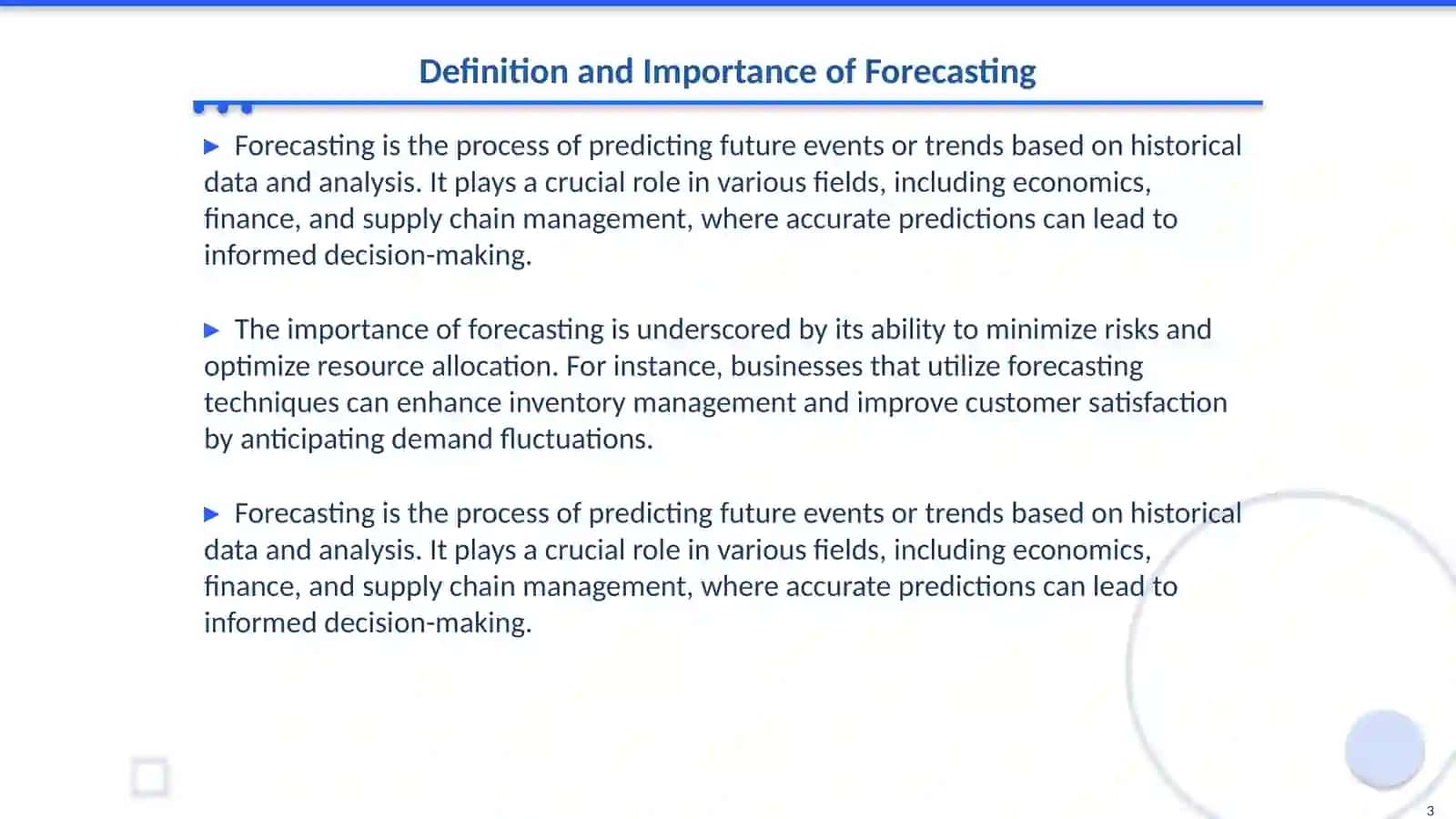 Forecasting 3