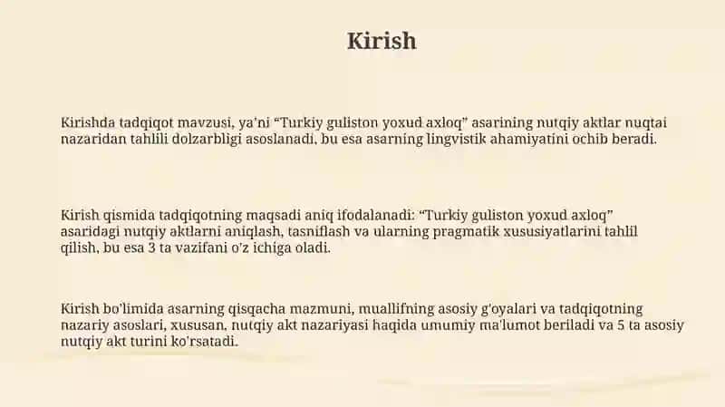 "Turkiy guliston yoxud axloq" asar tilida nutqiy akt tahlili 3