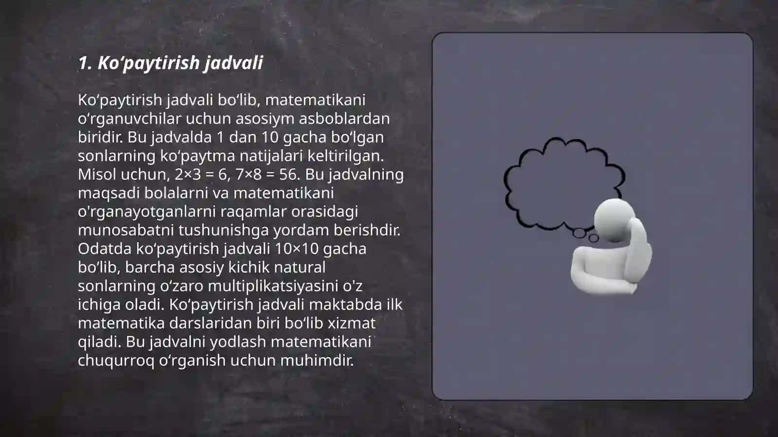 Koʻpaytirish jadvali 3