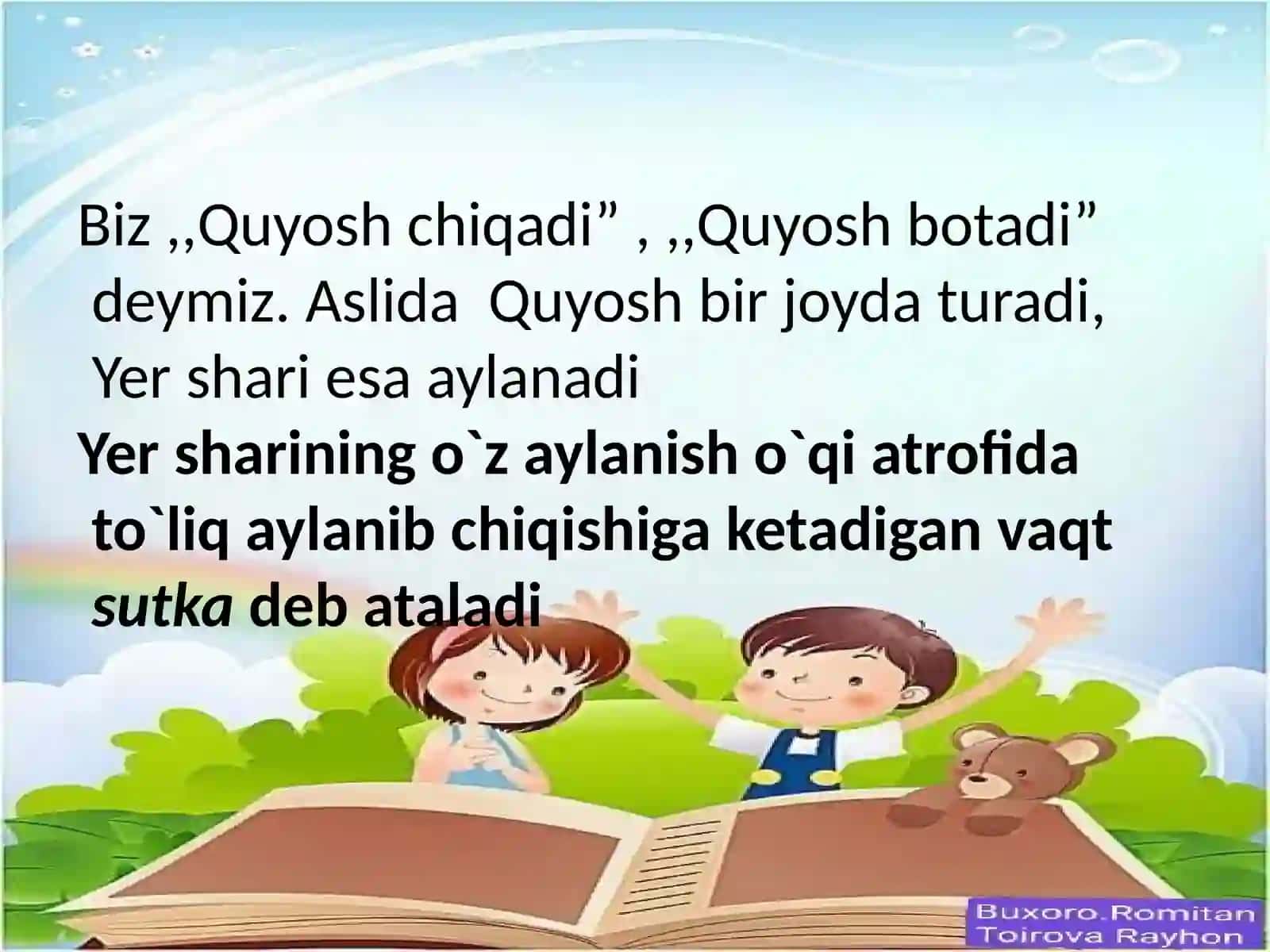 Toirova Rayhonnnig tabiatshunoslik fanidan taqdimoti 3