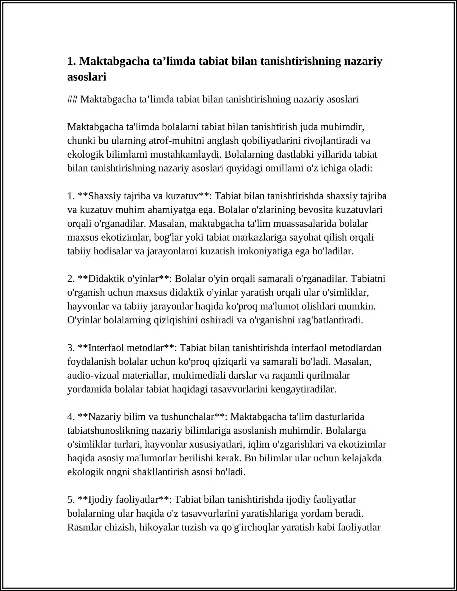 MAKTABGACHA TAʼLIMDA BOLALARNI TABIAT BILAN TANISHTIRISHNING NAZARIY ASOSLARI VA TABIAT 3