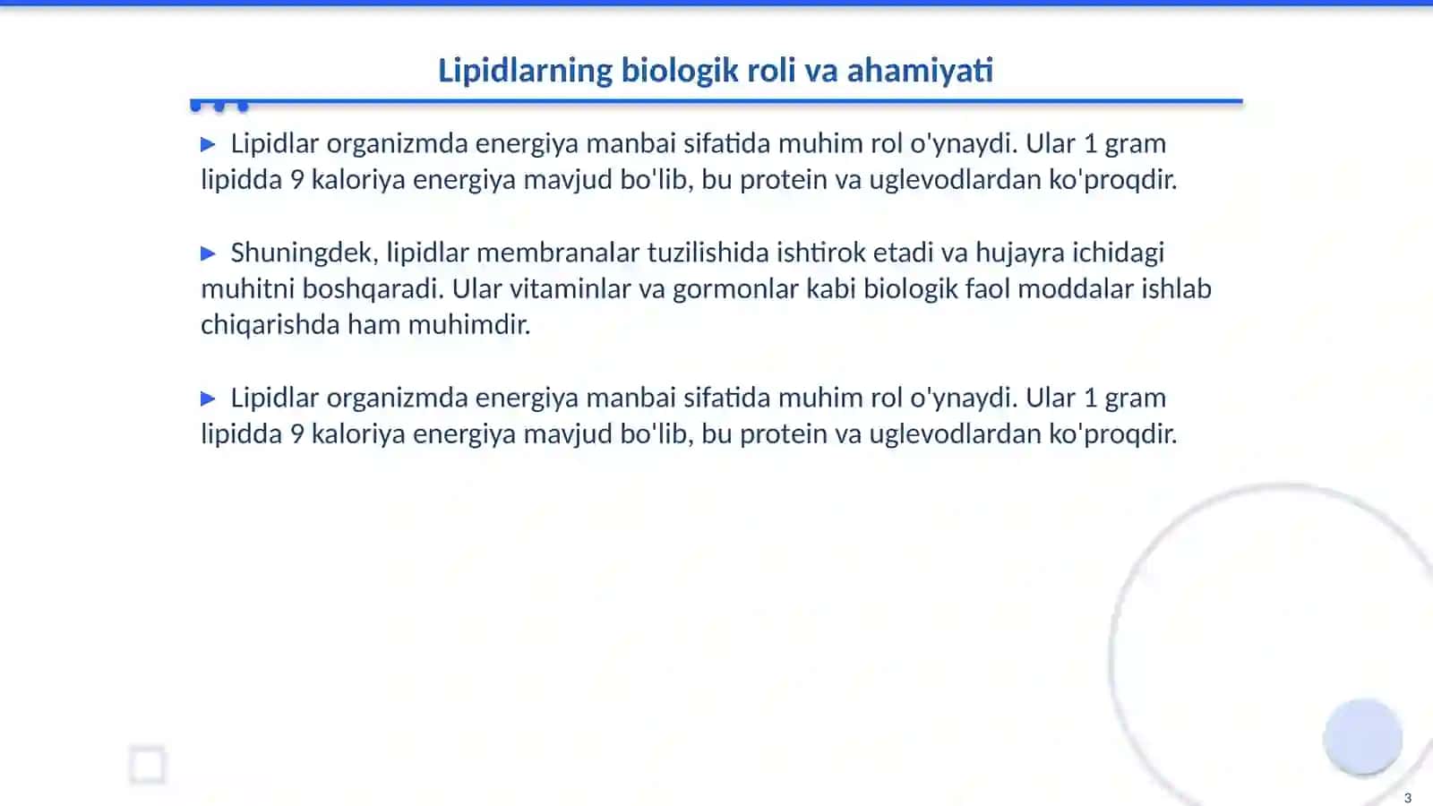 Lipidlar,.tuzulishi, xossalari 3