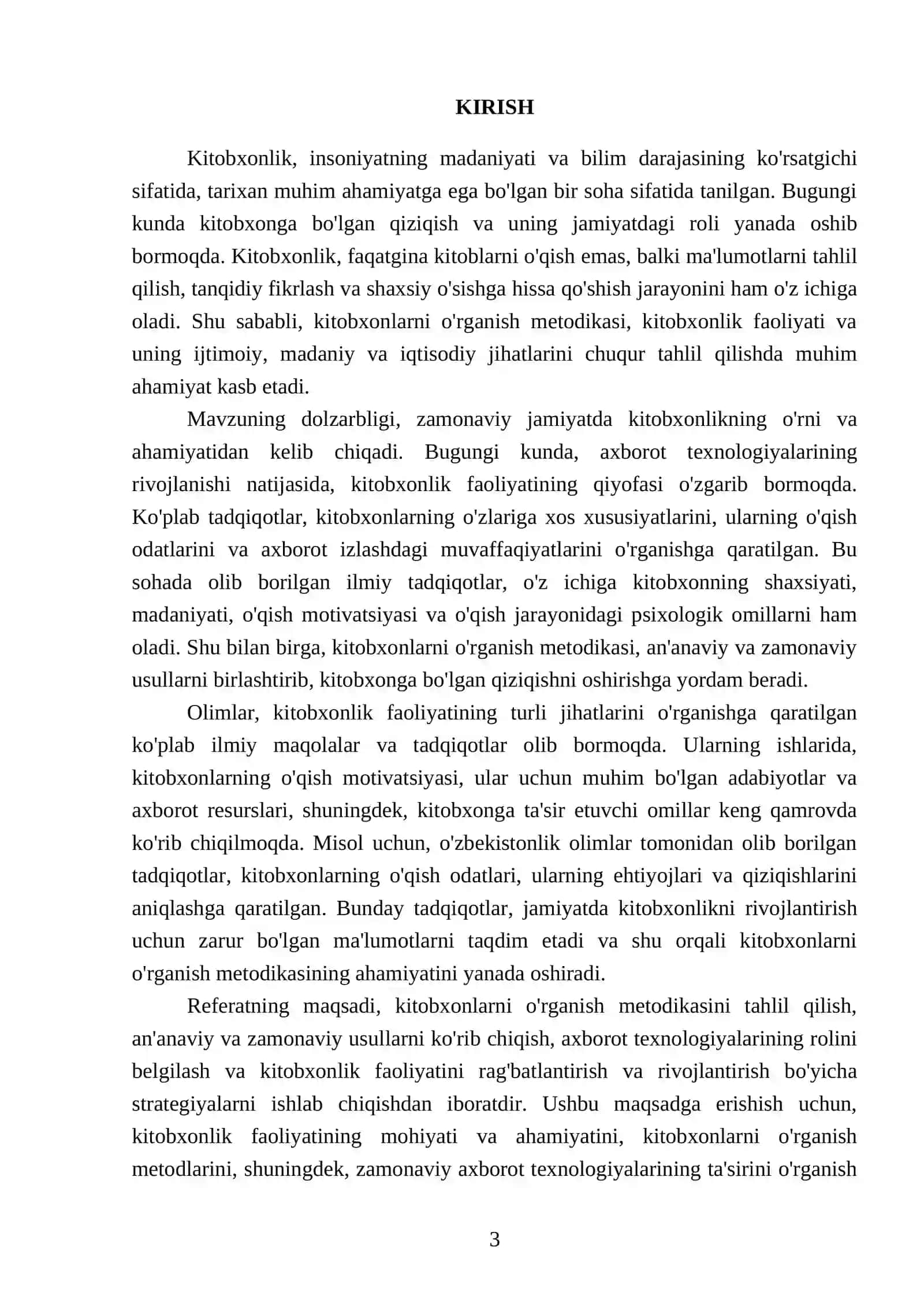 Kitobxonlarni o’rganish metodikasi 3