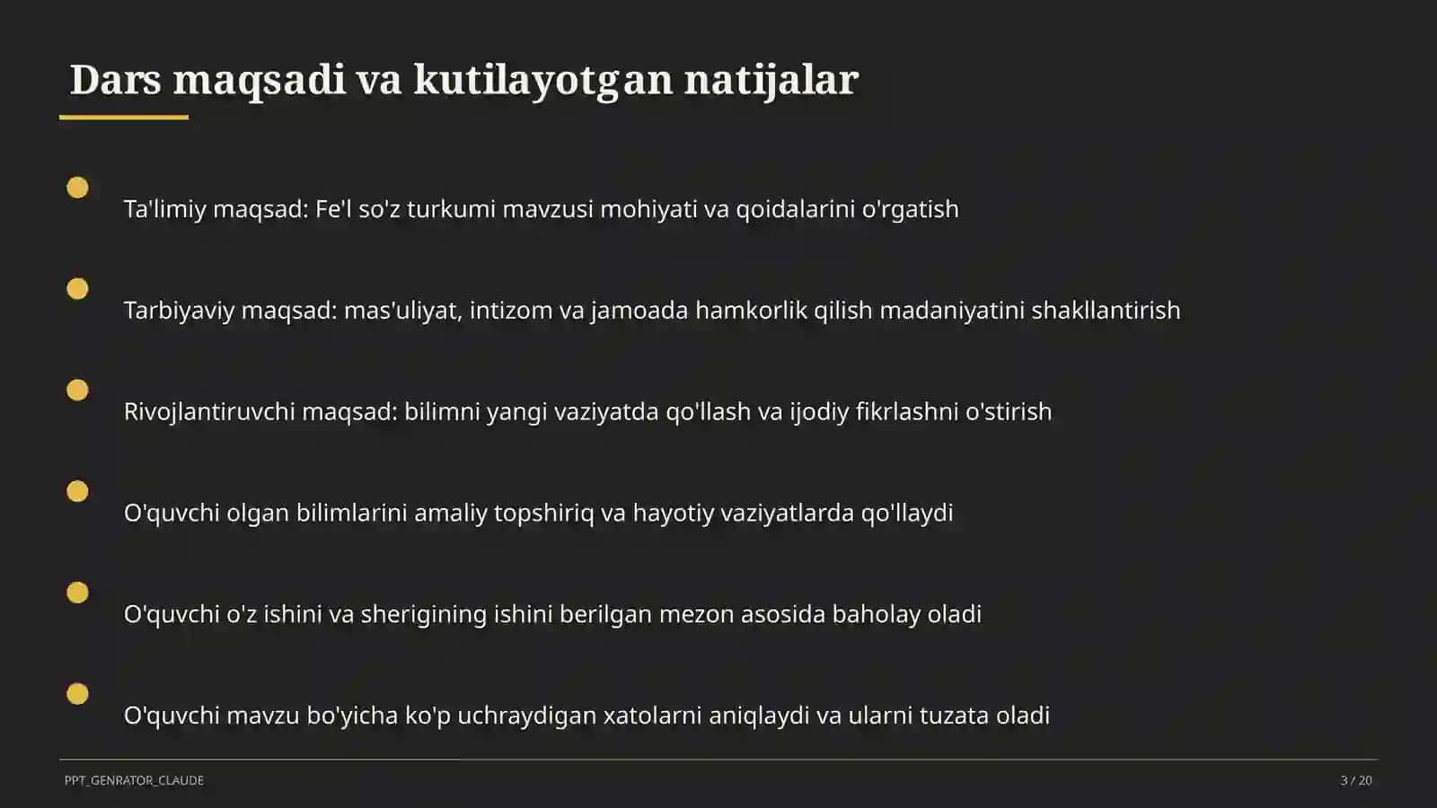 Fe'l so'z turkumi (3-sinf) 3