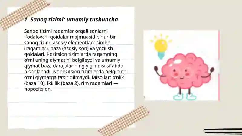 Turli sanoq sistemalari haqida umumiy tushuncha 3