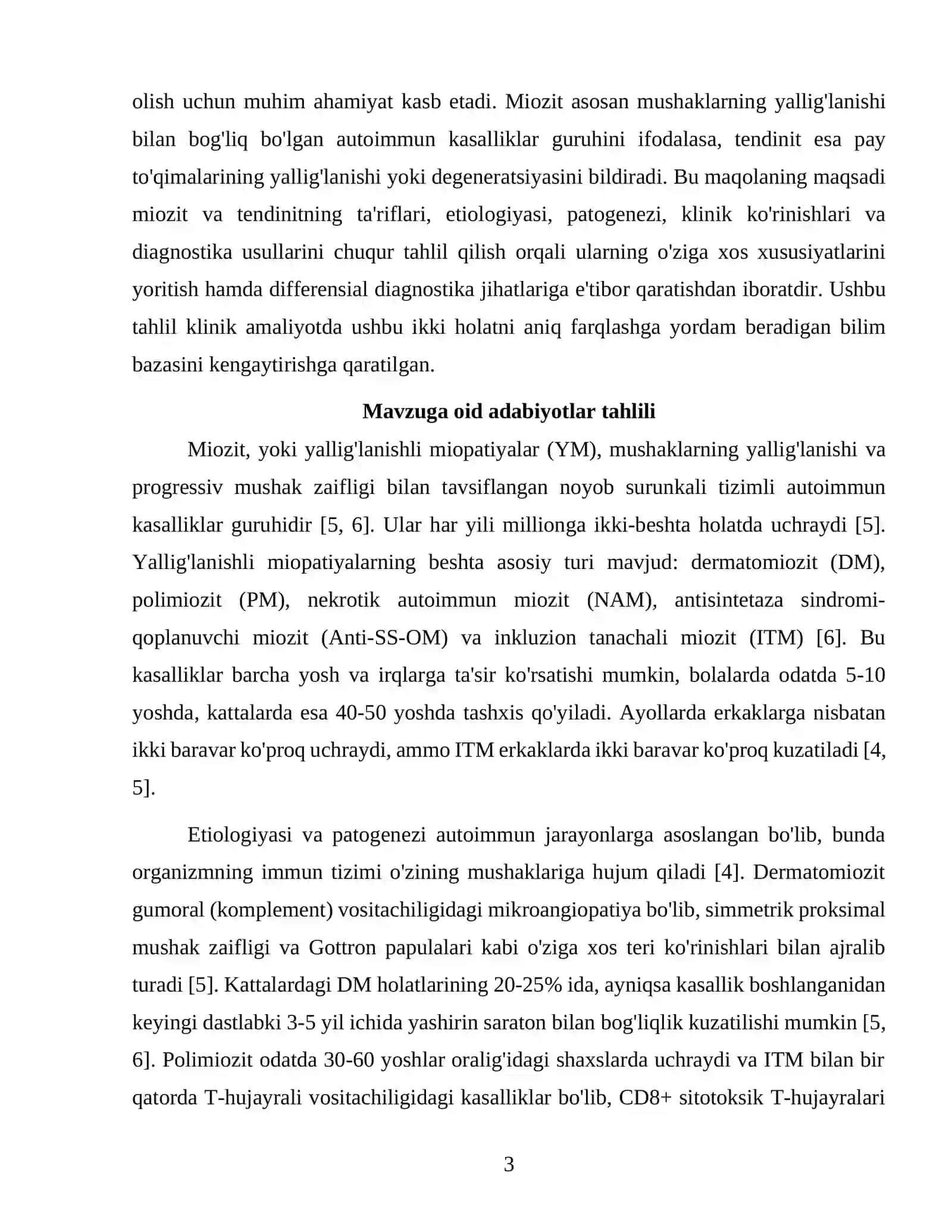 Miozit va tendinitning bir biridan farqi, sababi, alomatlari va diagnostikasi 3