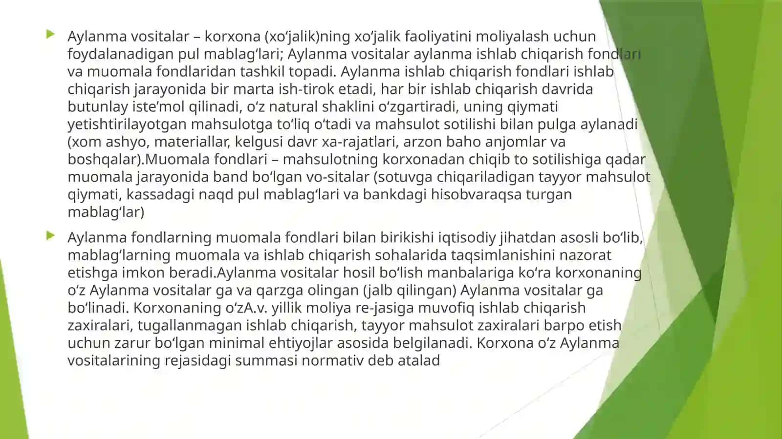 Aylanma vositalarni shakllantirish va ulardan foydalanish 3