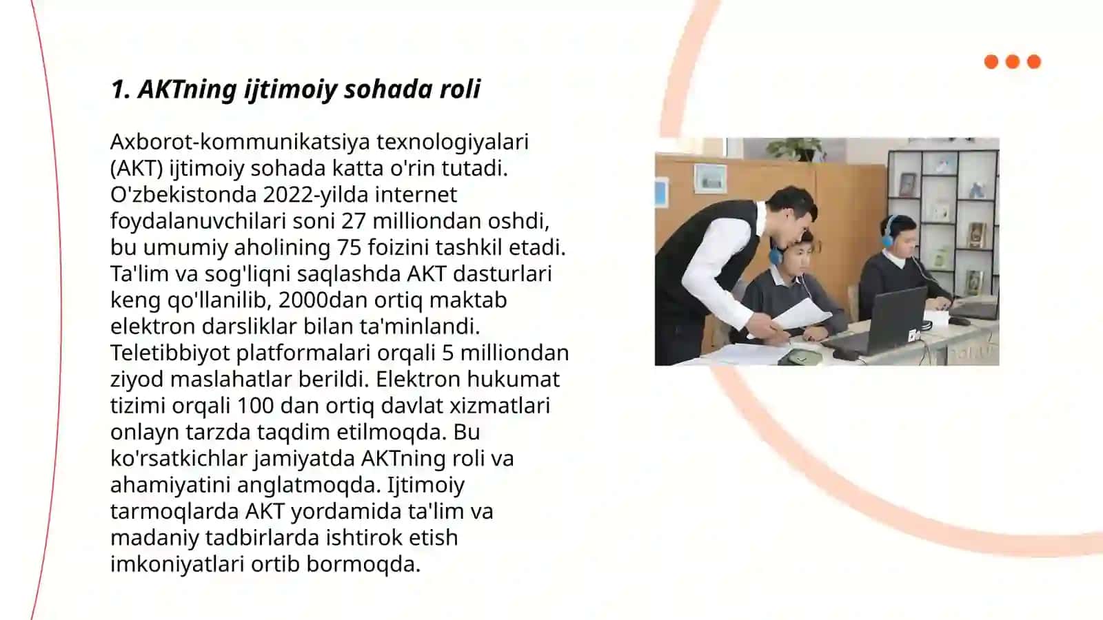 AKTning ijtimoiy sohada rivojlanish istiqbollari va asosiy vazifalari 3