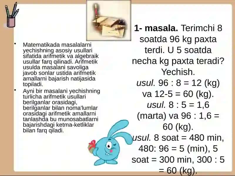 MATNLI MASALALARNI YECHISH USULLARI 3