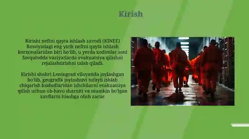 Mavzu: Ishlab chiqarish joylarida ishchilarni evakuatsiya qilish 3
