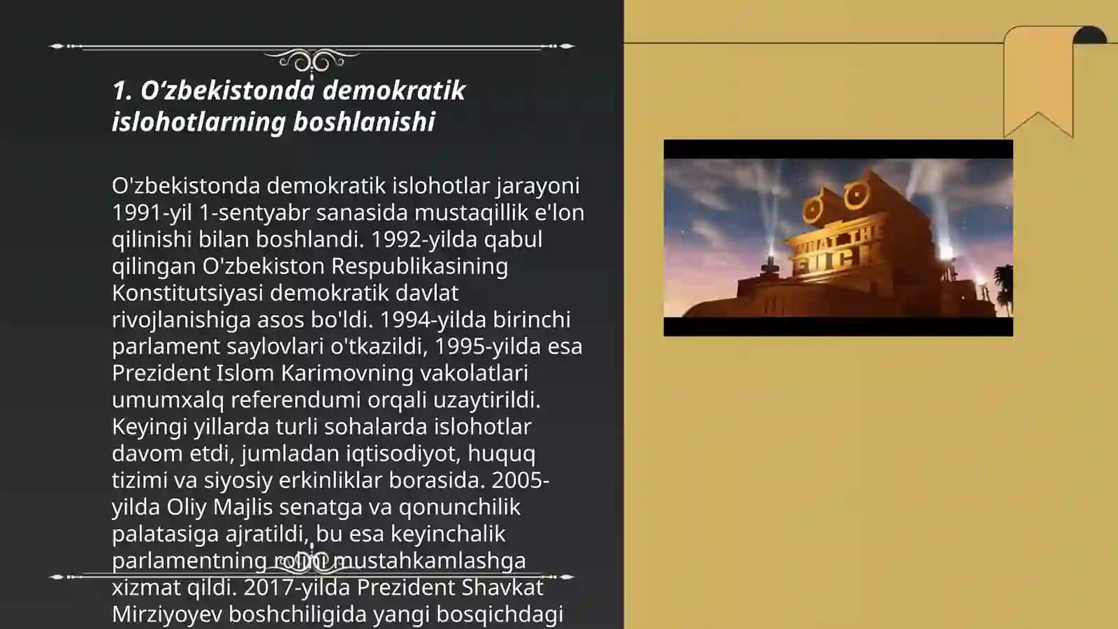 Oʻzbekistonda demokratik fuqarolik jamiyati asoslarini shakillanishi amalga oshirilgan siyosiy isloxotlar 3