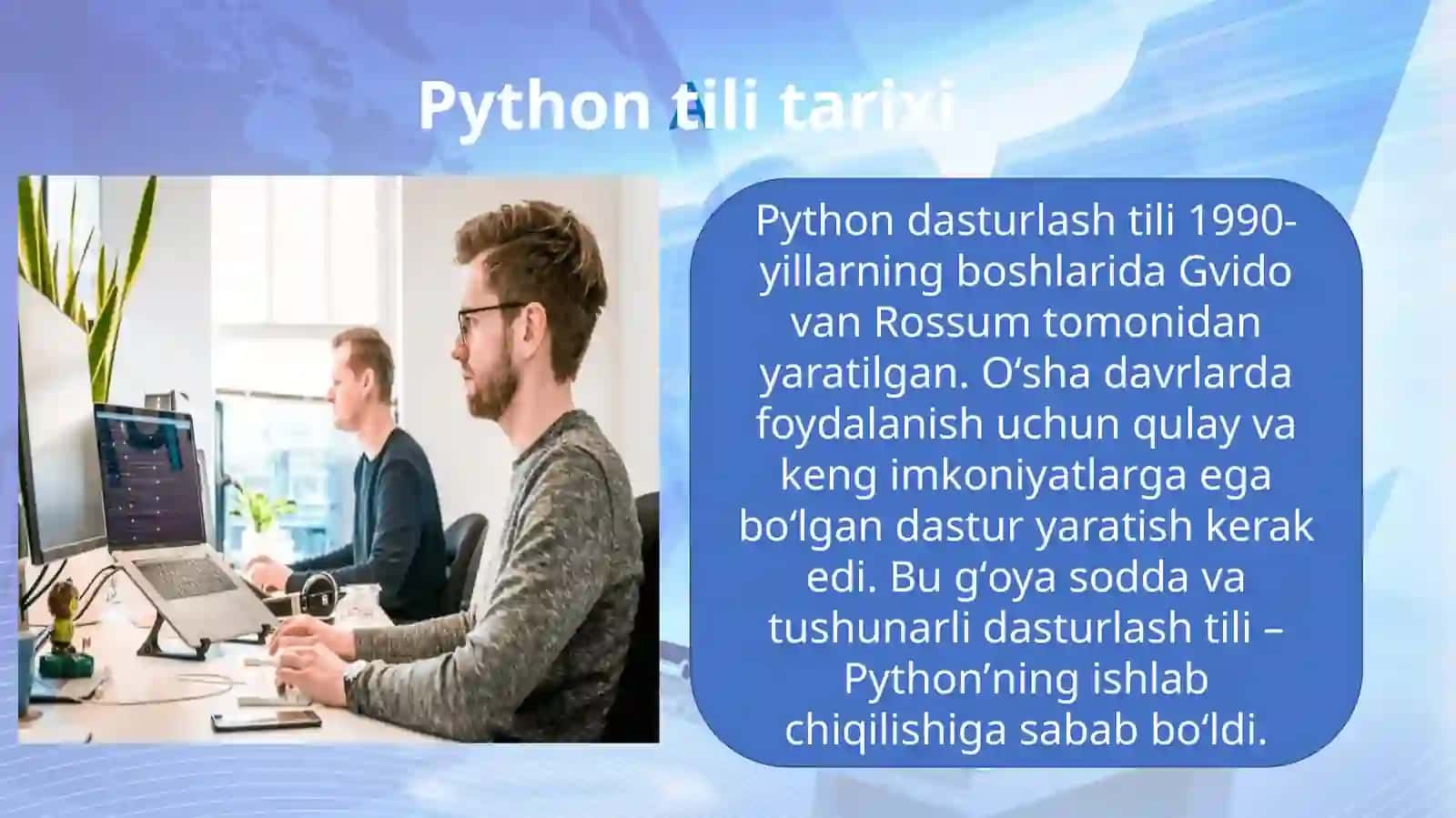 Python dasturlash tilining xususiyatlari va imkoniyatlari 3