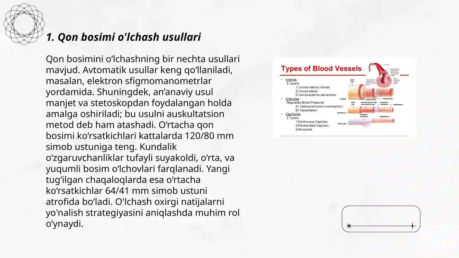 Qon bosimi va periferik plusni aniqlash (laboratoriya ishi) Mikrosirkulyatsiya.Tomirlarda qonning harakatlanishi 3