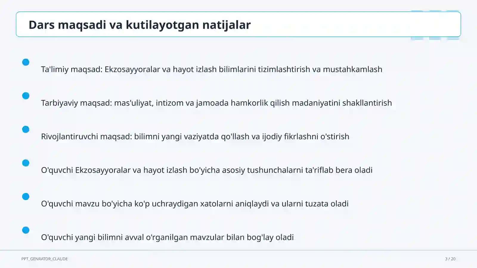 Ekzosayyoralar va hayot izlash 3