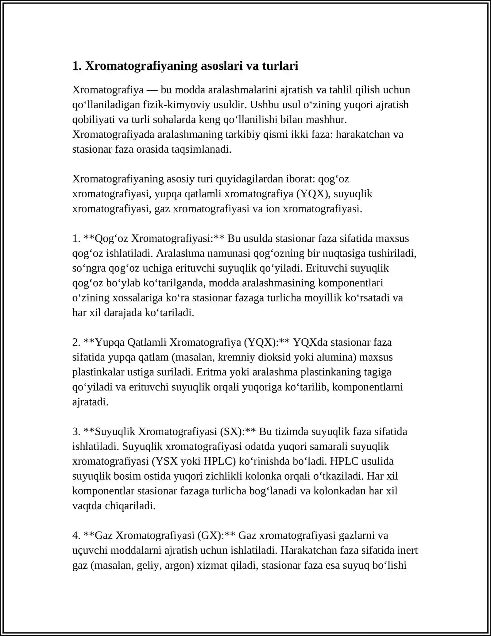 Xromatografiyaning Tibbiy Izlanishlardagi Imkoniyatlari 3