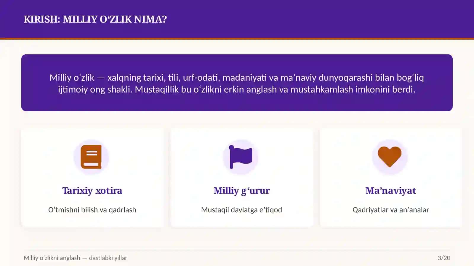 Mustaqillik va Milliy Oʻzlik 3