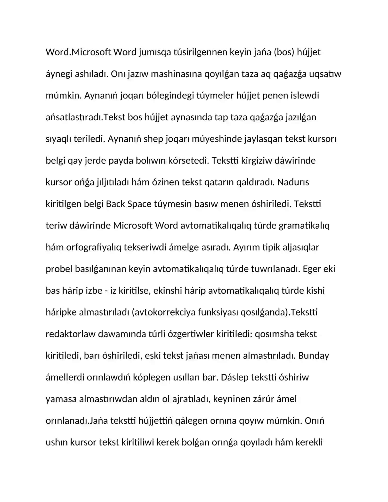 MS Word tekst korrektor programması 3