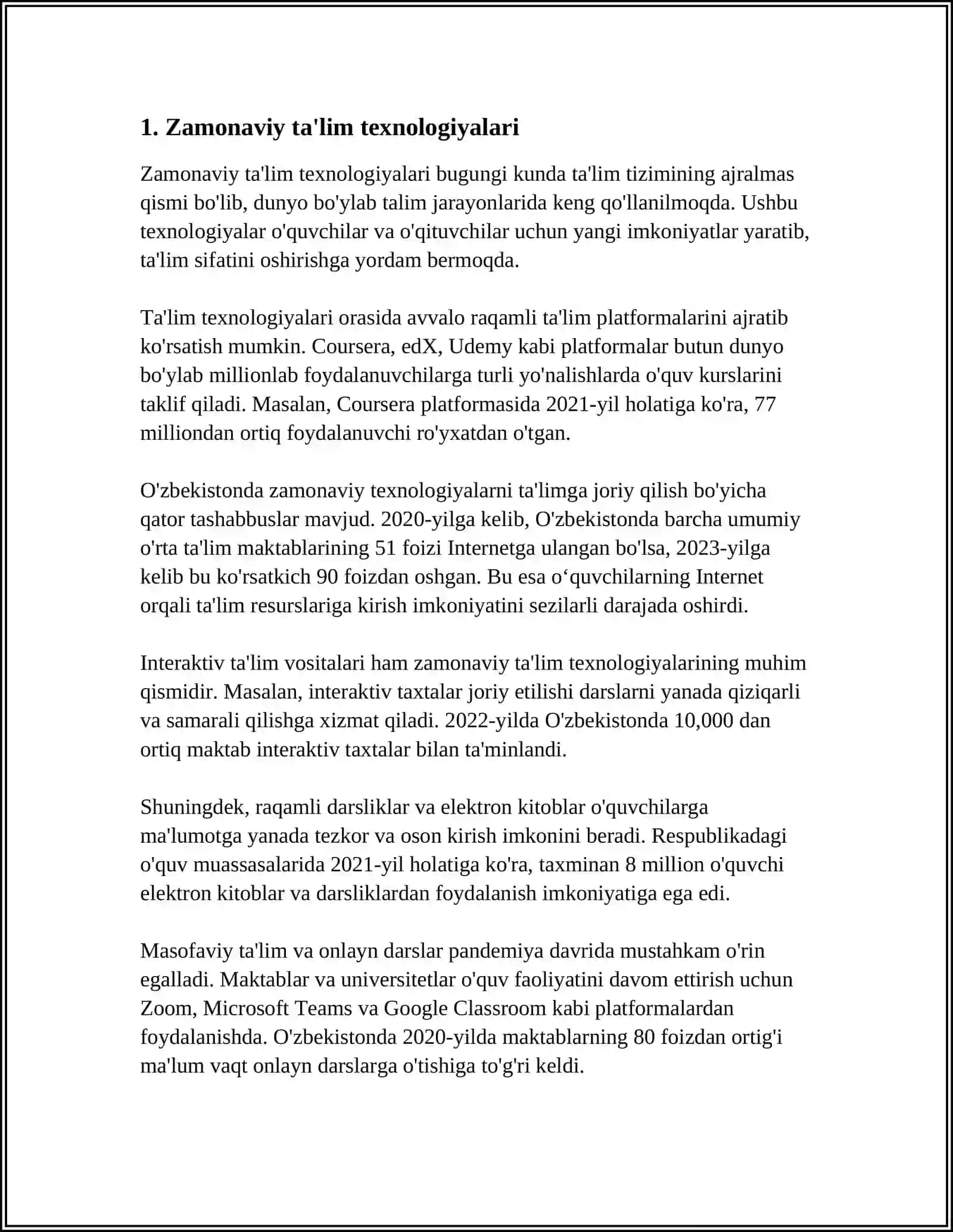 ANIQ VA TABIIY FANLAR YOʻNALISHIDAGI AKADEMIK LITSEYLARDA MEXANIK TOʻLQINLAR BOBINI OʻQITISHNING ZAMONAVIY METODLARI 3