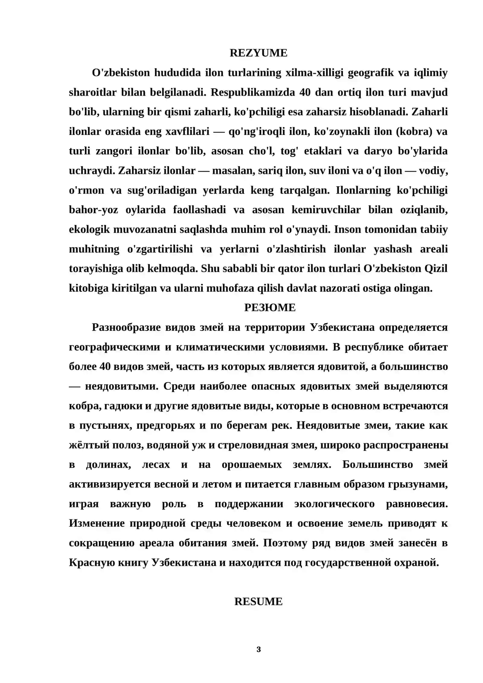 KURS ISHI: ZOOLOGIYA 3