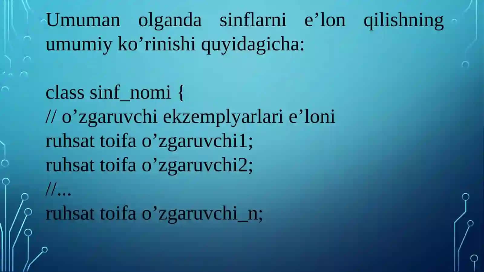 Sinflar va obyektlar 3