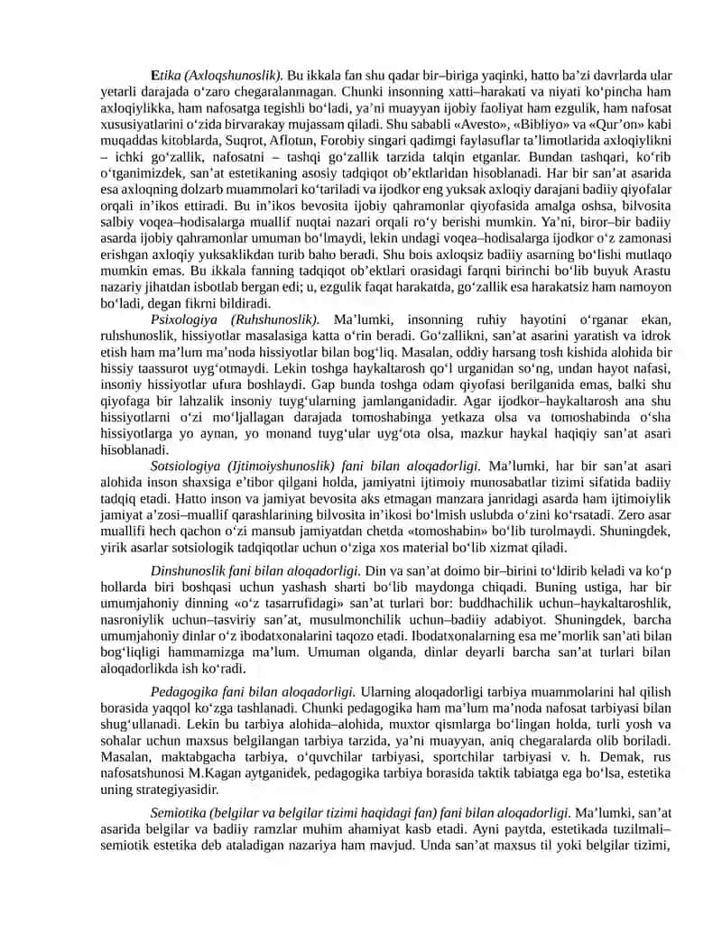 Estetikaning Predmeti, Maqsadi va Vazifalari 3