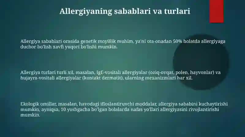 Allergiya simptomlari va ularni davolashda farmatsevtik yordam 3