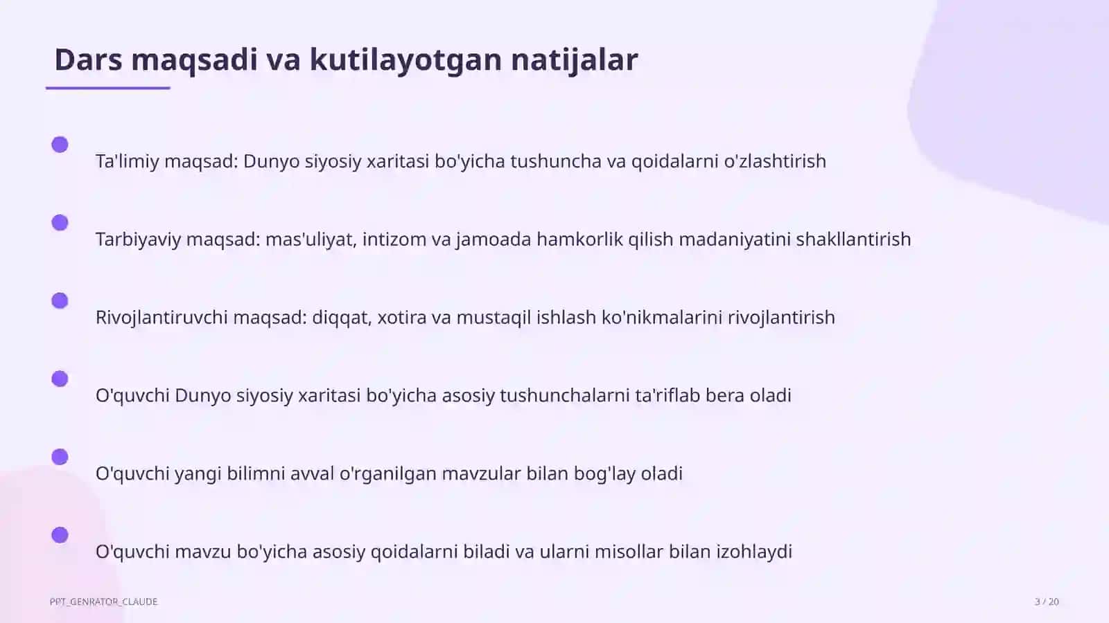 Dunyo siyosiy xaritasi (10-sinf) 3