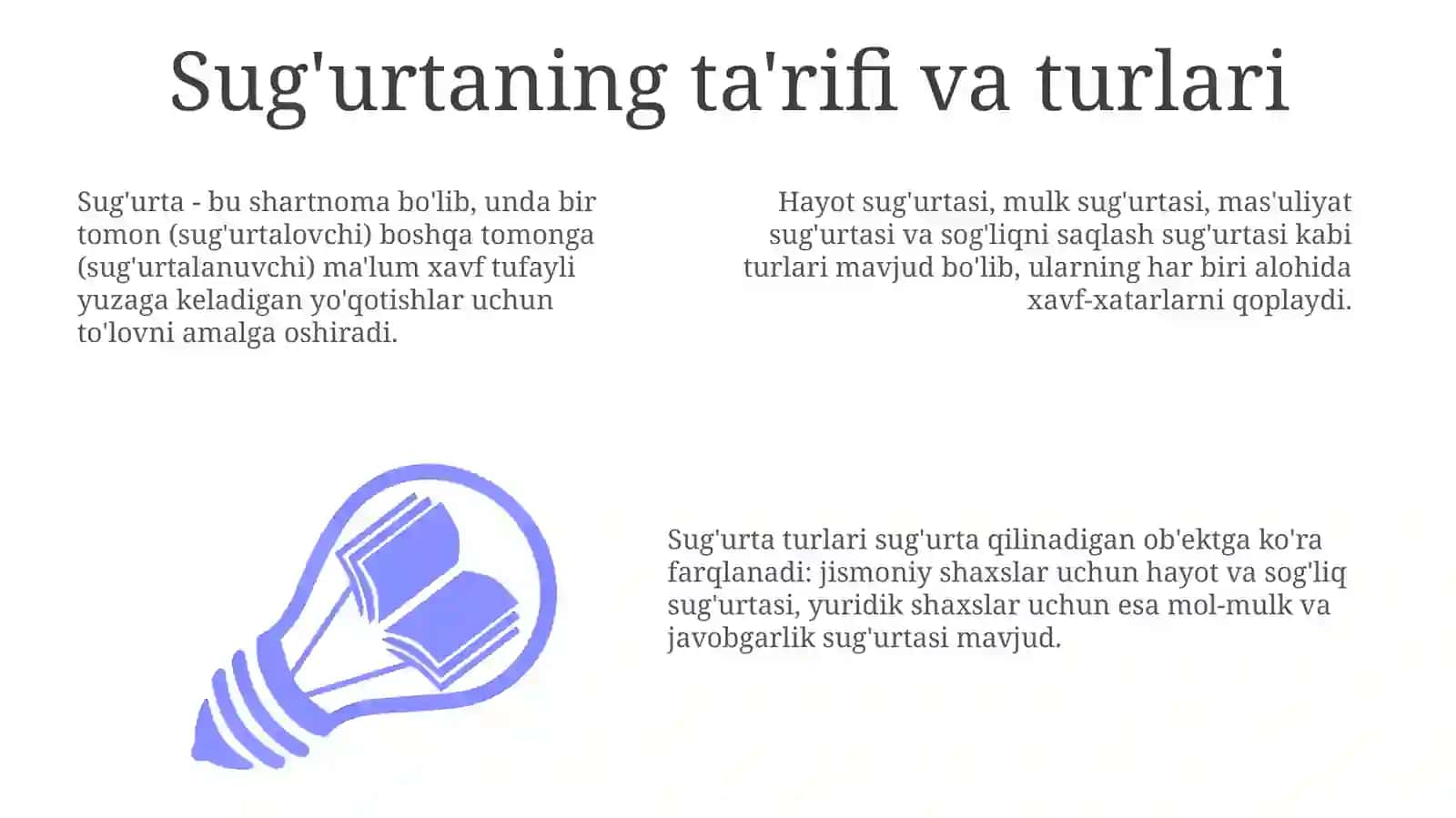 Sug'urtaning iqtisodiyotdagi roli va ahamiyati 3