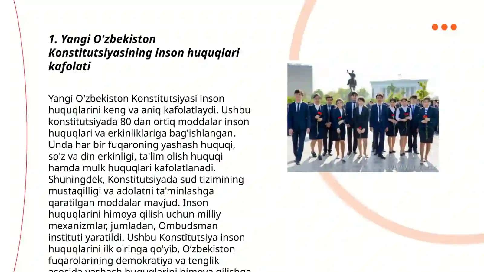 Yangi O'zbekistonda inson haq-huquqlari va erkinliklari kafolatining yaratilishi 3