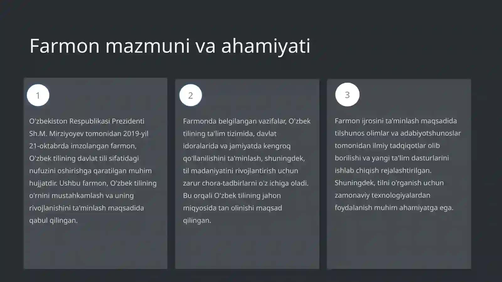 O'zbek tilining rivojlanishi 3