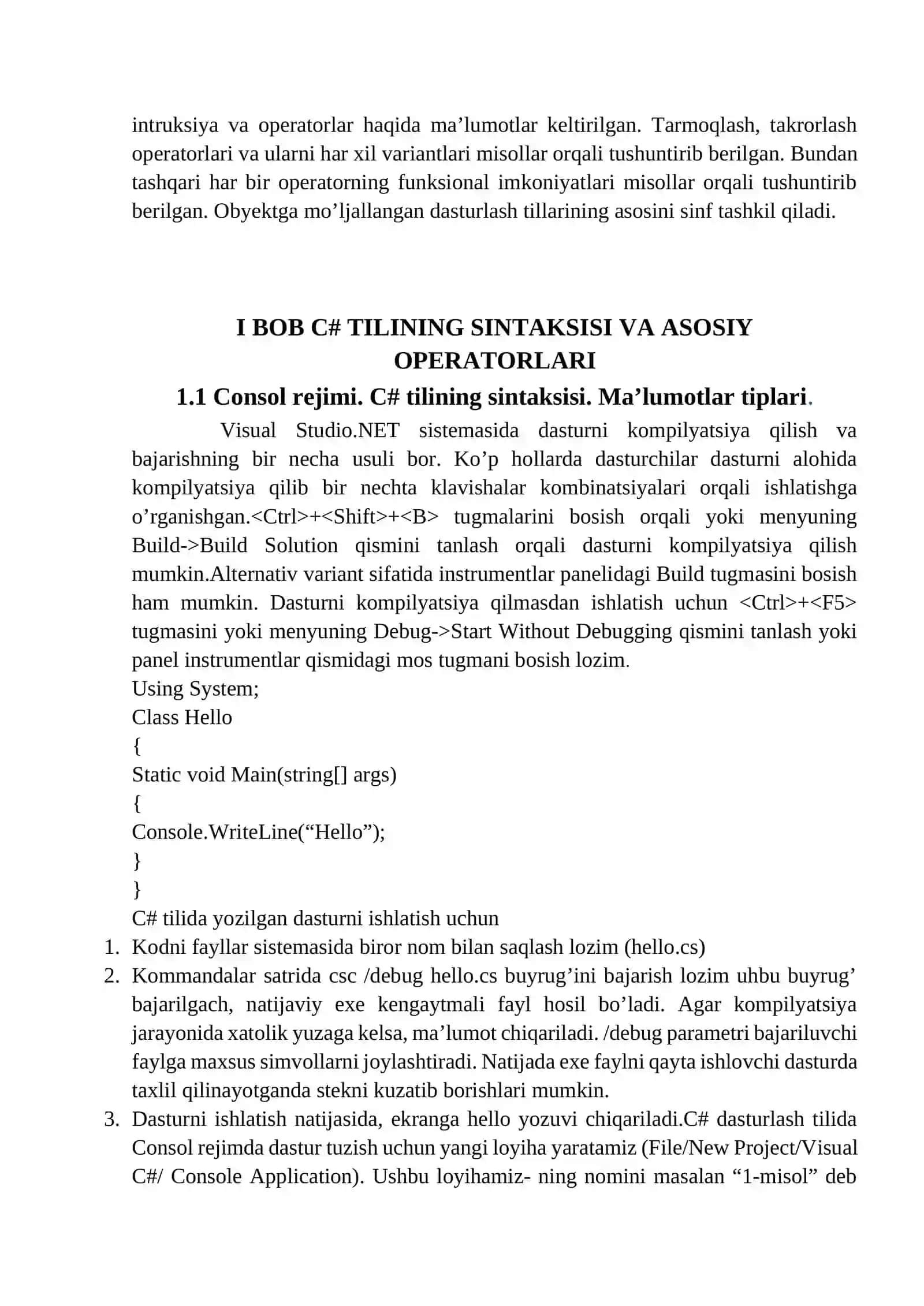 Kurs ishi: C# dasturlash tilida “Krill_Lotin” dasturini yaratish 3