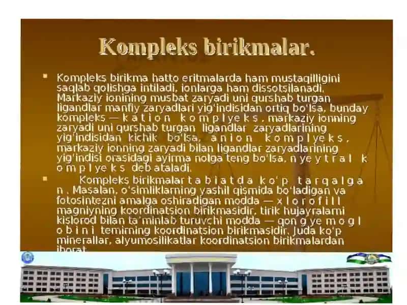 Kompleks birikmalar 3